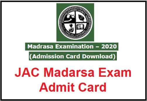 JAC Madarsa Exam Admit Card