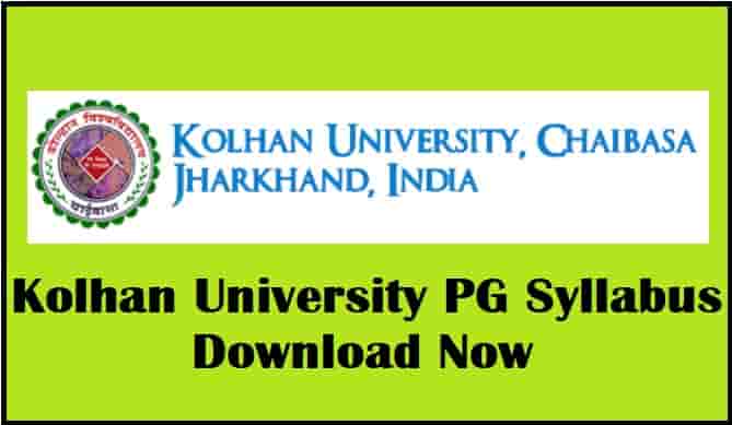 Kolhan University PG Syllabus